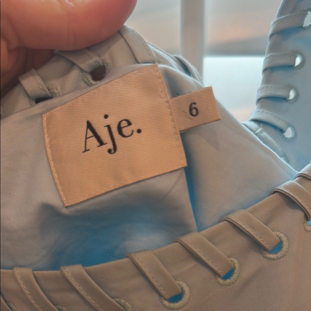 Aje. Powder Blue Ruffled Mini Dress - Picture 2 of 3